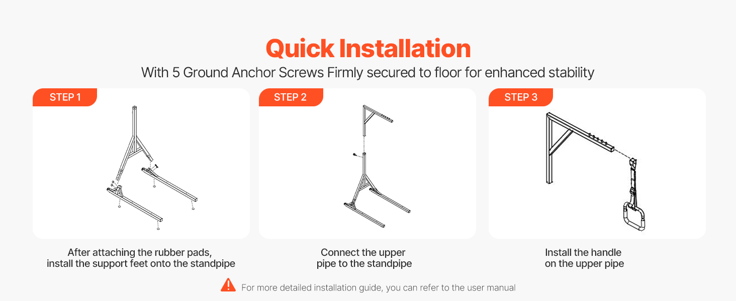 Easy setup trapeze bar components