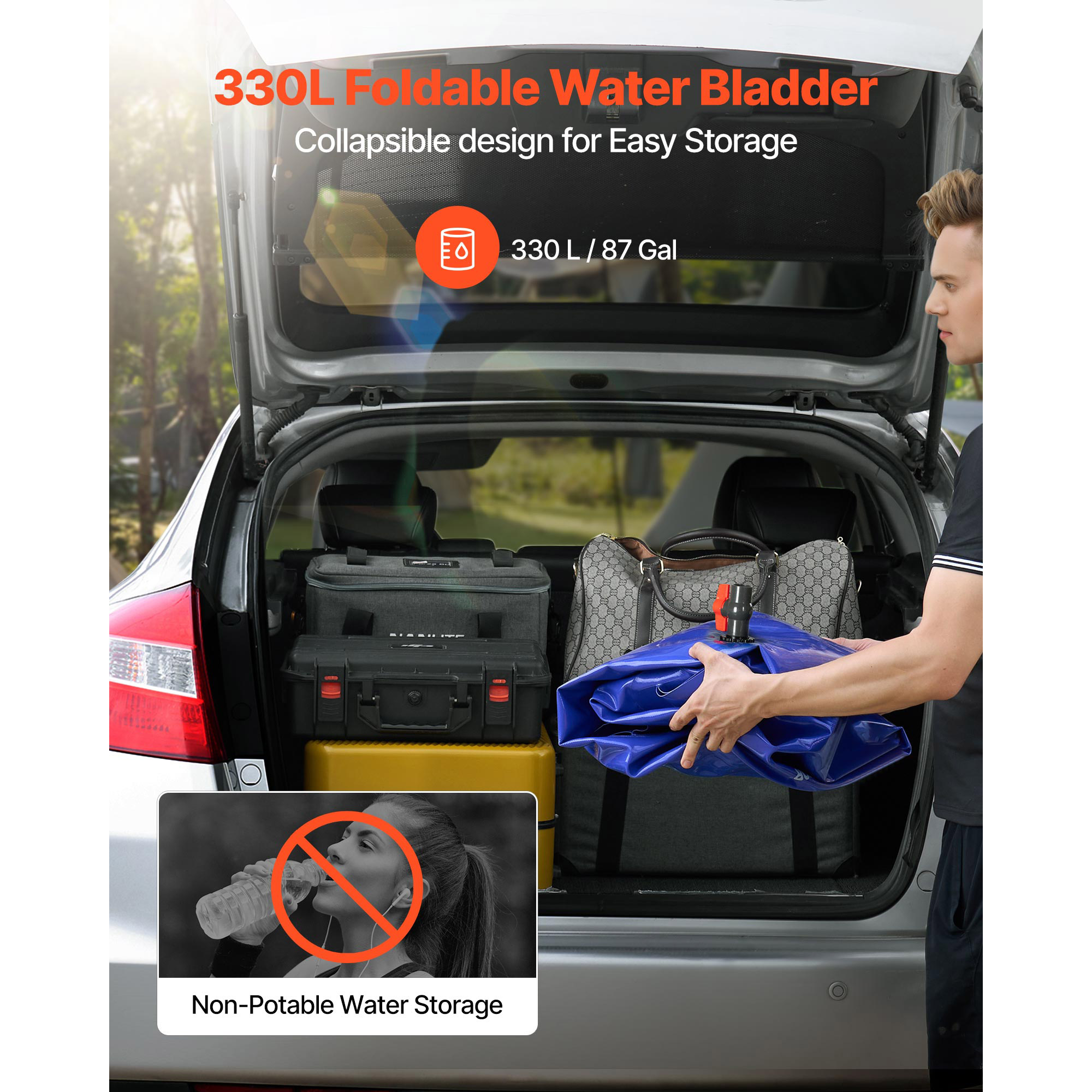 Mophorn Collapsible 87 Gallon/330L Water Storage Container, Durable ...