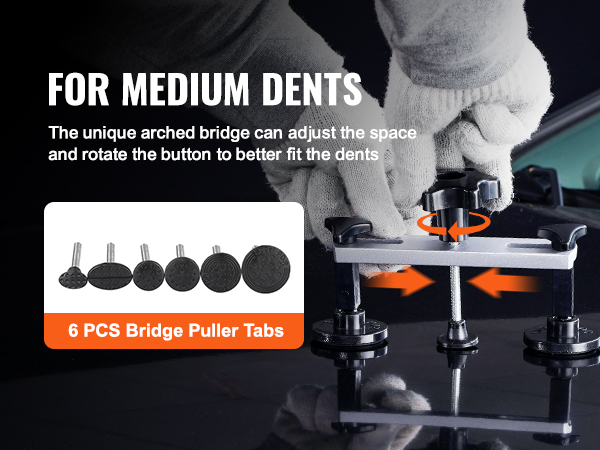 VEVOR 107 PCS Dent Removal Kit, Paintless Dent Repair Kit with Golden  Lifter, Bridge Puller, Slide