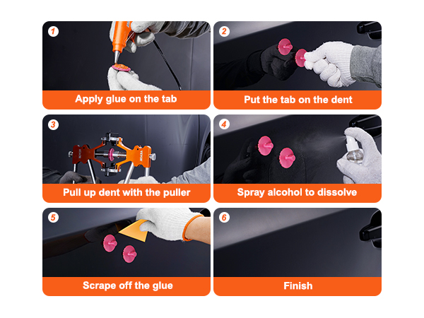 VEVOR Car Dent Removal Tool Paintless Dent Puller Repair Kit LED