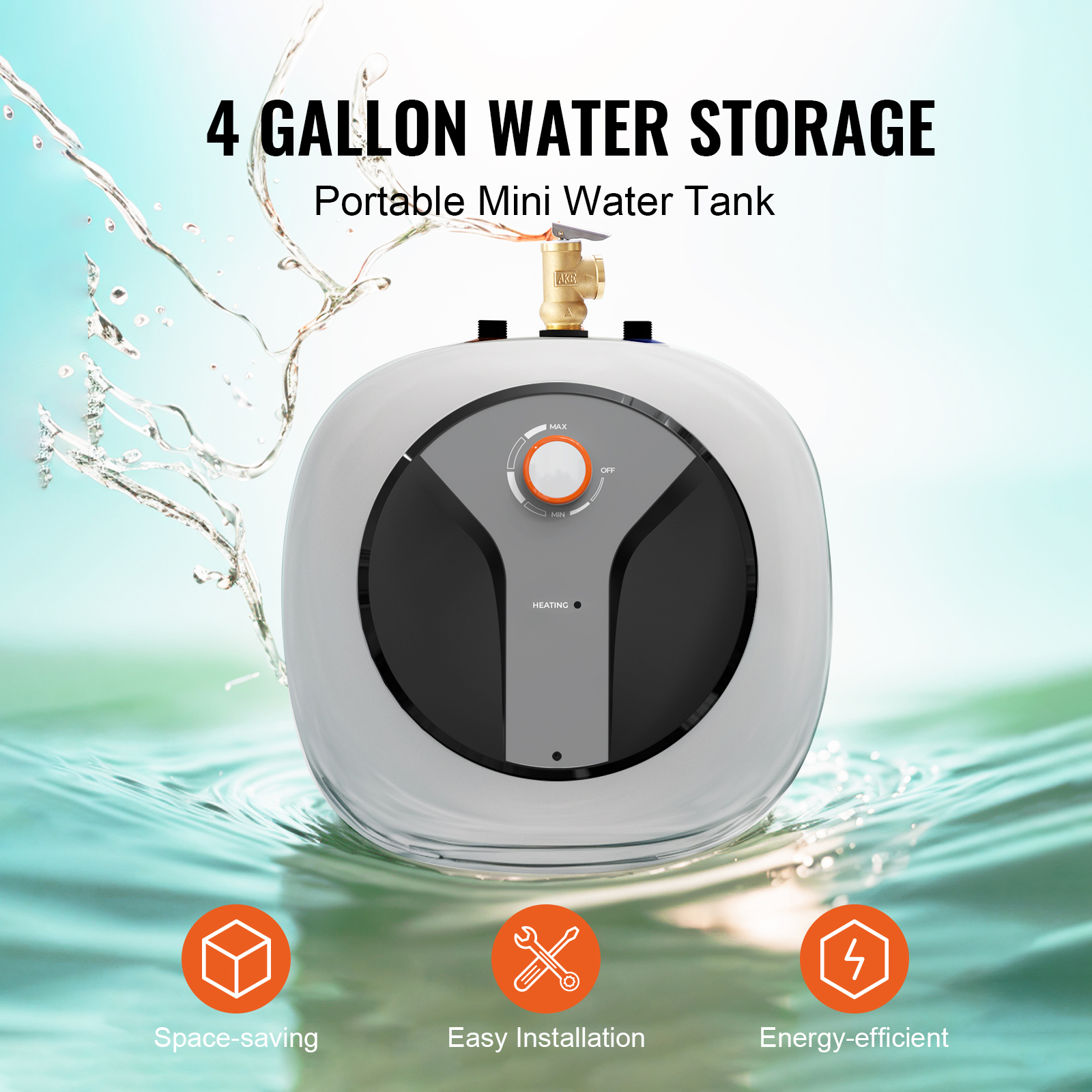 2.5/4/8 Gal Electric Hot Water Heater Mini Tank Compact 1400W Kitchen Sink - Picture 24 of 44