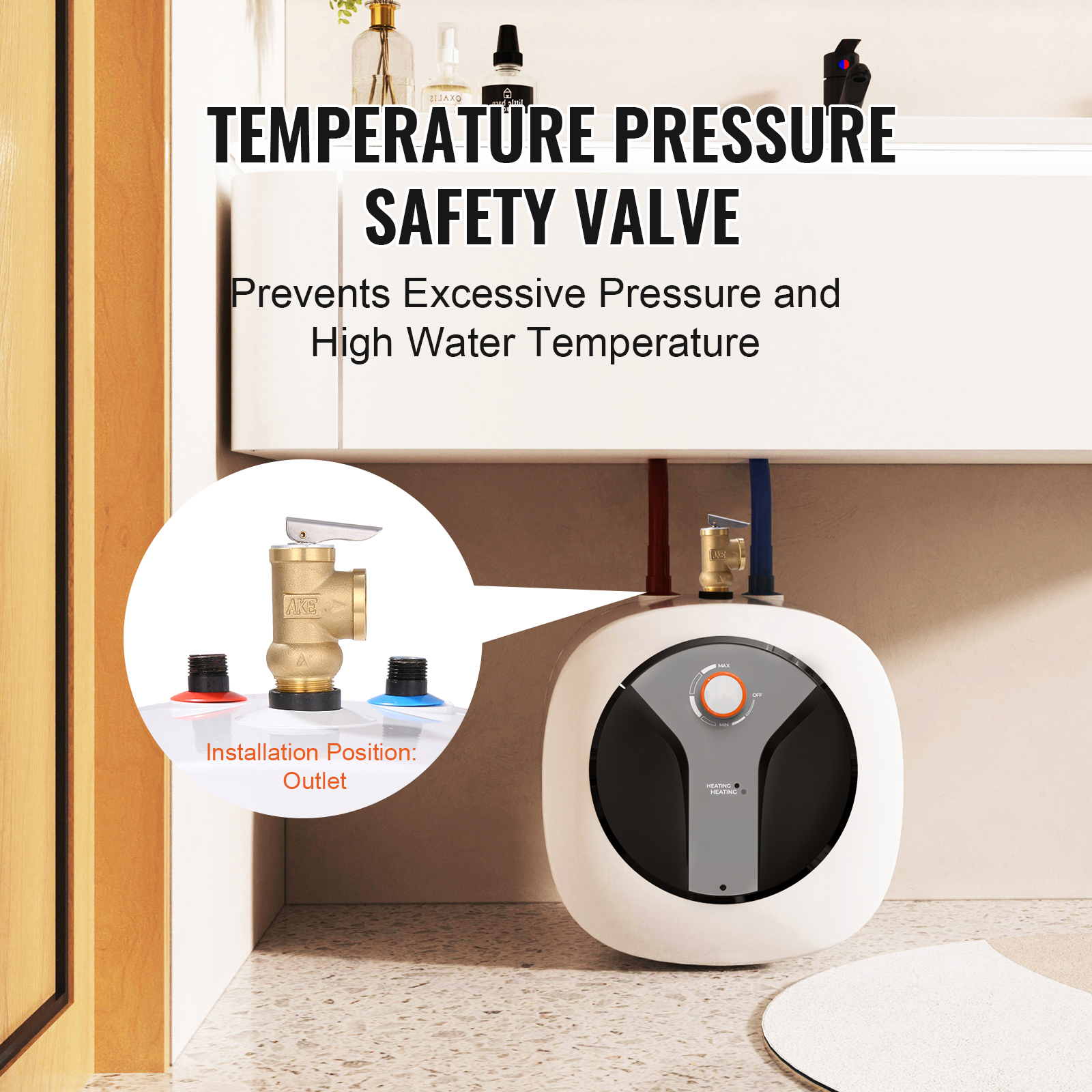 2.5/4/8 Gal Electric Hot Water Heater Mini Tank Compact 1400W Kitchen Sink - Picture 37 of 44