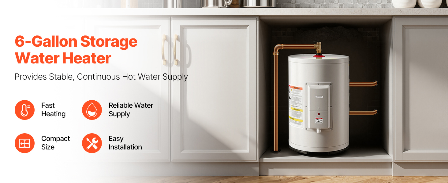 Chauffe-eau avec réservoir de 6 gallons