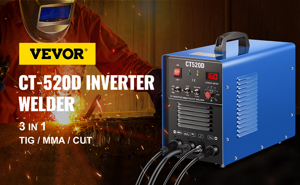 CT520D Plasma Cutter/TIG/Stick 3-in-1 Combo Welder 50A/200A 110/220V  VEVOR US