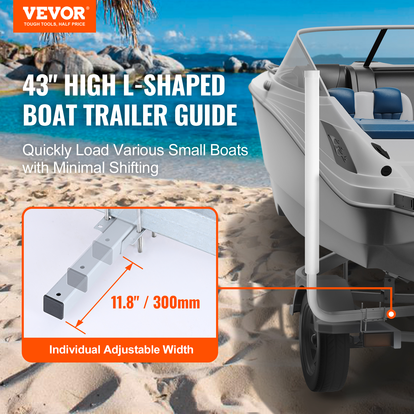 VEVOR Boat Trailer Guide 48/62/43/60/46” Galvanized Guide on PVC Poles Sailboat - Picture 28 of 86