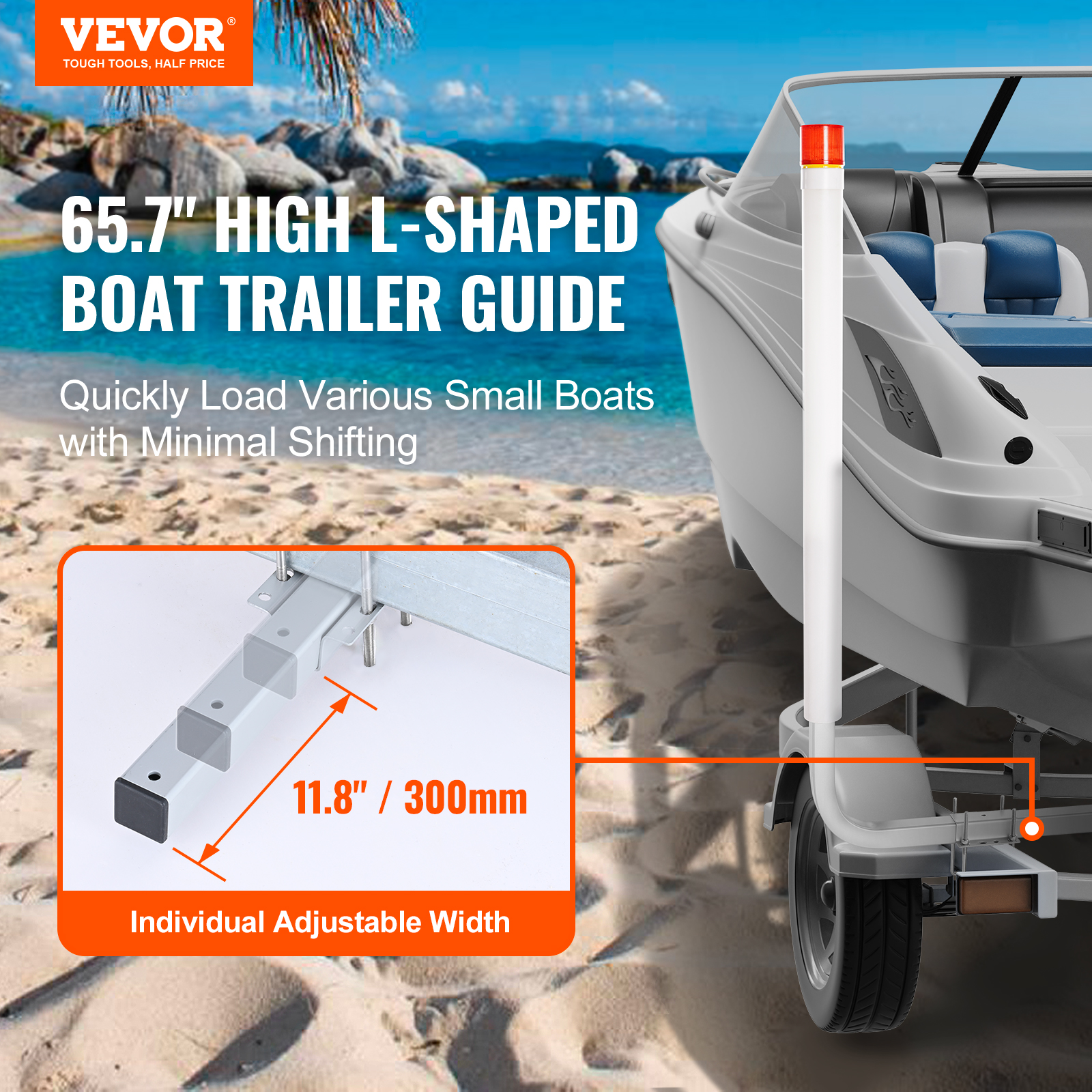 VEVOR Boat Trailer Guide 48/62/43/60/46” Galvanized Guide on PVC Poles Sailboat - Picture 16 of 86