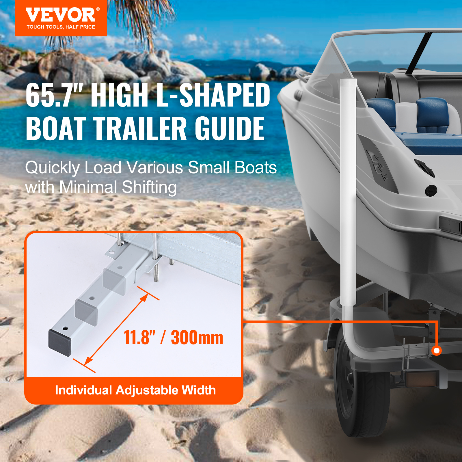 VEVOR Boat Trailer Guide 48/62/43/60/46” Galvanized Guide on PVC Poles Sailboat - Picture 52 of 86