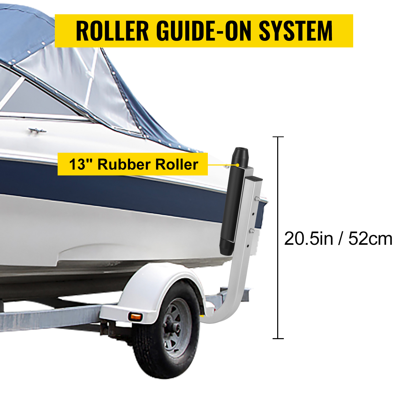 VEVOR Boat Trailer Guide Ons 2pcs Heavy-Duty Roller Guide-On System Galvanized Steel Trailer Guides Complete Mounting Accessories Included for Ski