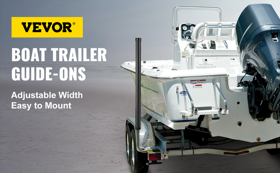 VEVOR Boat Trailer Guide-ons, 48, 2PCS Rustproof Steel Trailer Guide ons,  Trailer Guides with Carpet-Padded Boards, Mounting Parts Included, for Ski