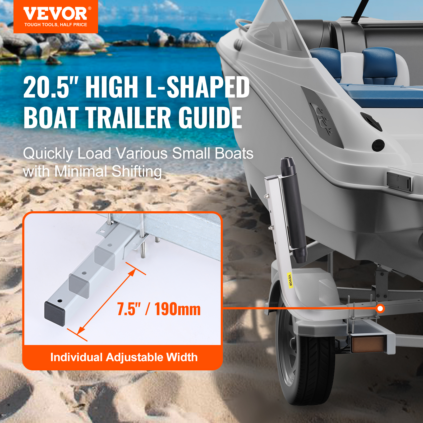 VEVOR Boat Trailer Guide 48/62/43/60/46” Galvanized Guide on PVC Poles Sailboat - Picture 76 of 86