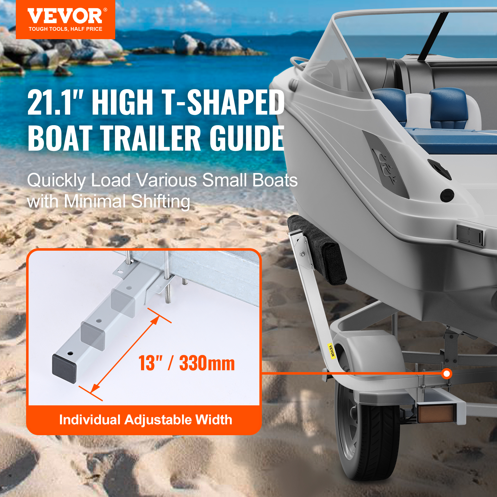 VEVOR Boat Trailer Guide 48/62/43/60/46” Galvanized Guide on PVC Poles Sailboat - Picture 40 of 86