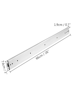 VEVOR Heavy Duty Drawer Slides 26" Length, Locking Drawer Slides 500lbs Load Capacity Long Full Extension Drawer Slide 1 Pair Side Mount Ball Bearing Drawer Glides Push to Open Drawer Runners Rail