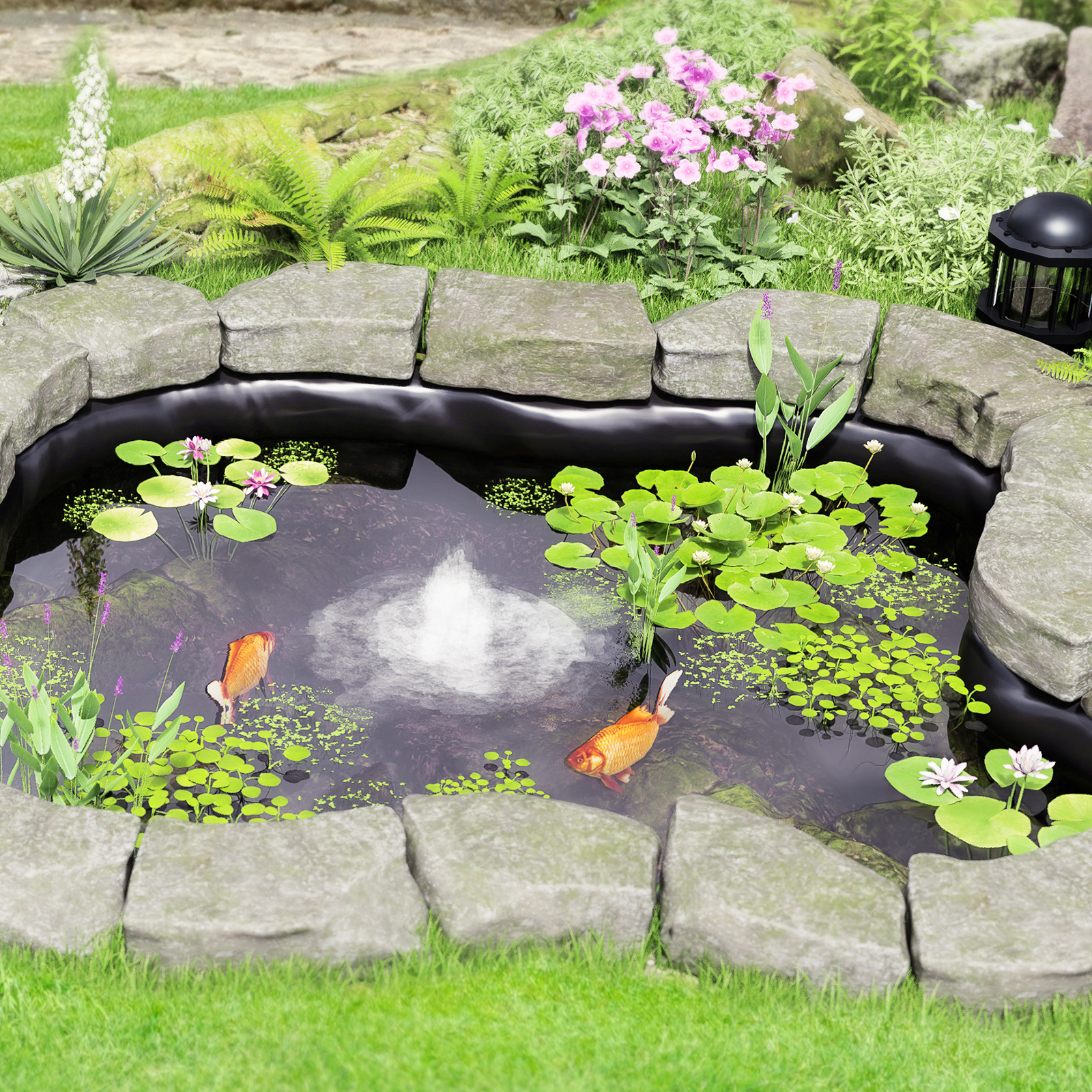 Pond Liner Bâche imperméable pour bassins à Poissons, fontaines de