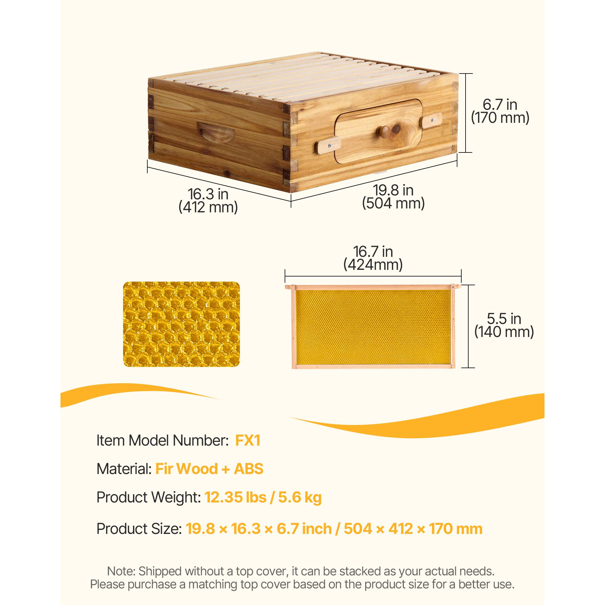 Bee Hive Langstroth Deep Beehive Kit 10 Frames Acrylic Bee Windows | eBay