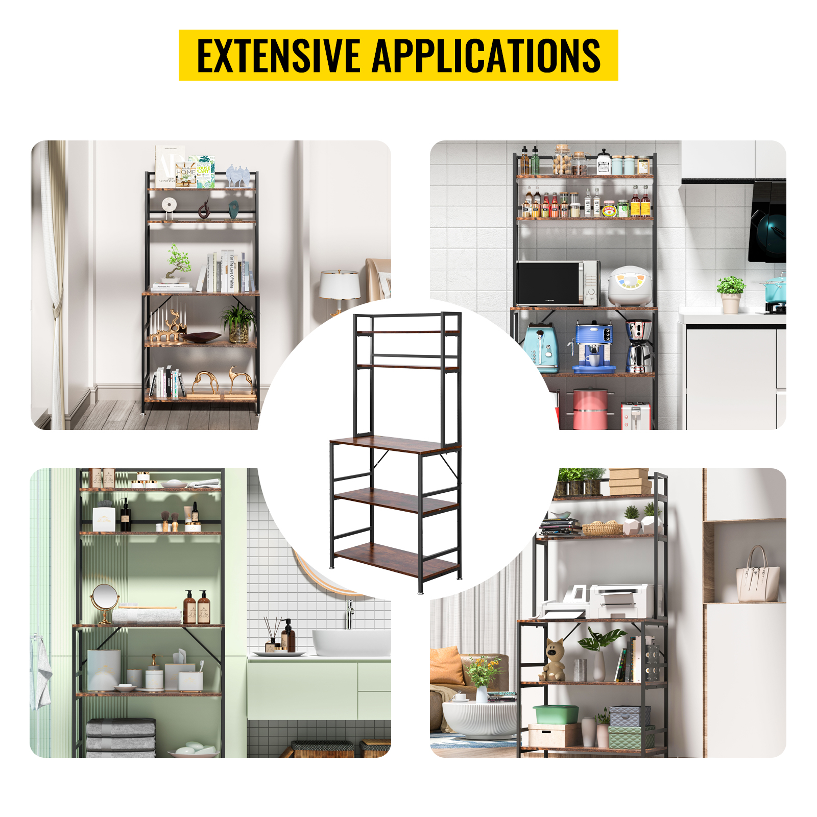 Scaffale 5 Ripiani Acciaio E MDF 5mm Dimensioni 90x40x H.180 Bianco