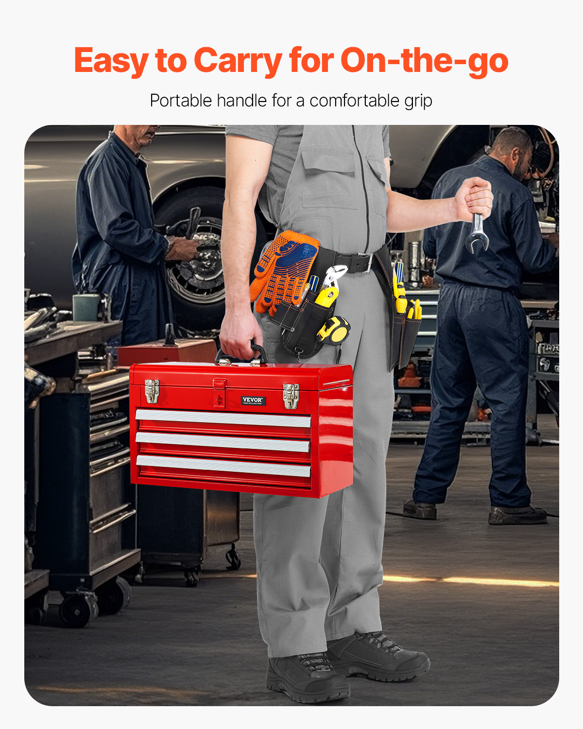 VEVOR Tool Box 218.4/457.2/520mm Portable Metal Tool Box 3/4/5 Drawers Organizer - Picture 53 of 72