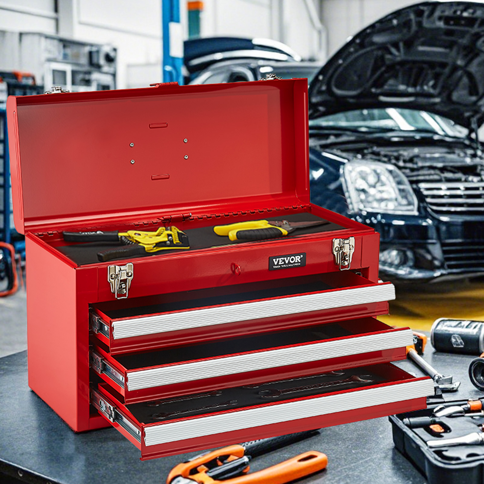 VEVOR Tool Box 218.4/457.2/520mm Portable Metal Tool Box 3/4/5 Drawers Organizer - Picture 56 of 72