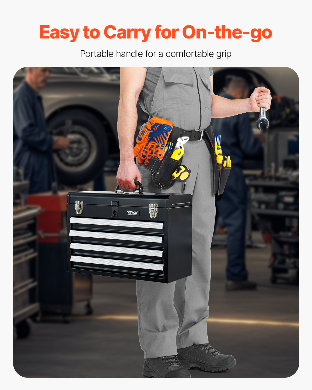 VEVOR Tool Box 218.4/457.2/520mm Portable Metal Tool Box 3/4/5 Drawers Organizer - Picture 65 of 72