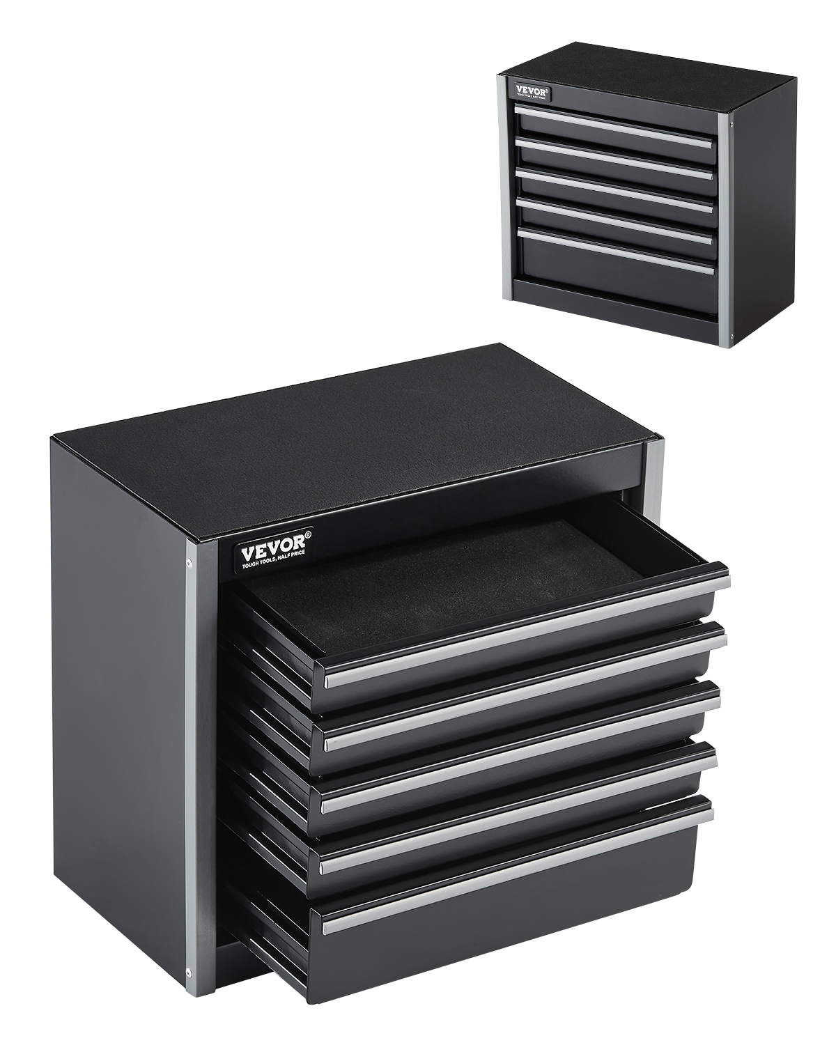 VEVOR Tool Box 218.4/457.2/520mm Portable Metal Tool Box 3/4/5 Drawers Organizer - Picture 37 of 72