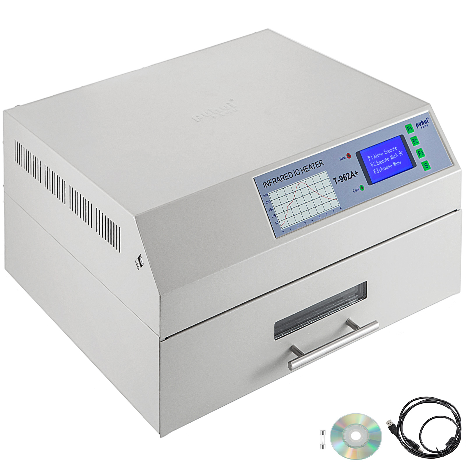 Reflow Oven, 800W T962 Automatic Reflow Soldering Machine, 180 X 235 Mm  Professional Heater, Hot Air Circulation, Eight Temperature Parameter  Waves