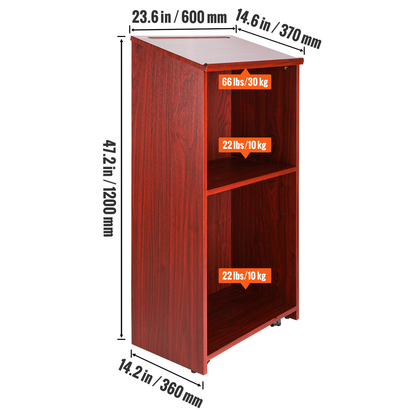 VEVOR Pupitre de Conference 60 x 36 x 120 cm Podium de Presentation en ...
