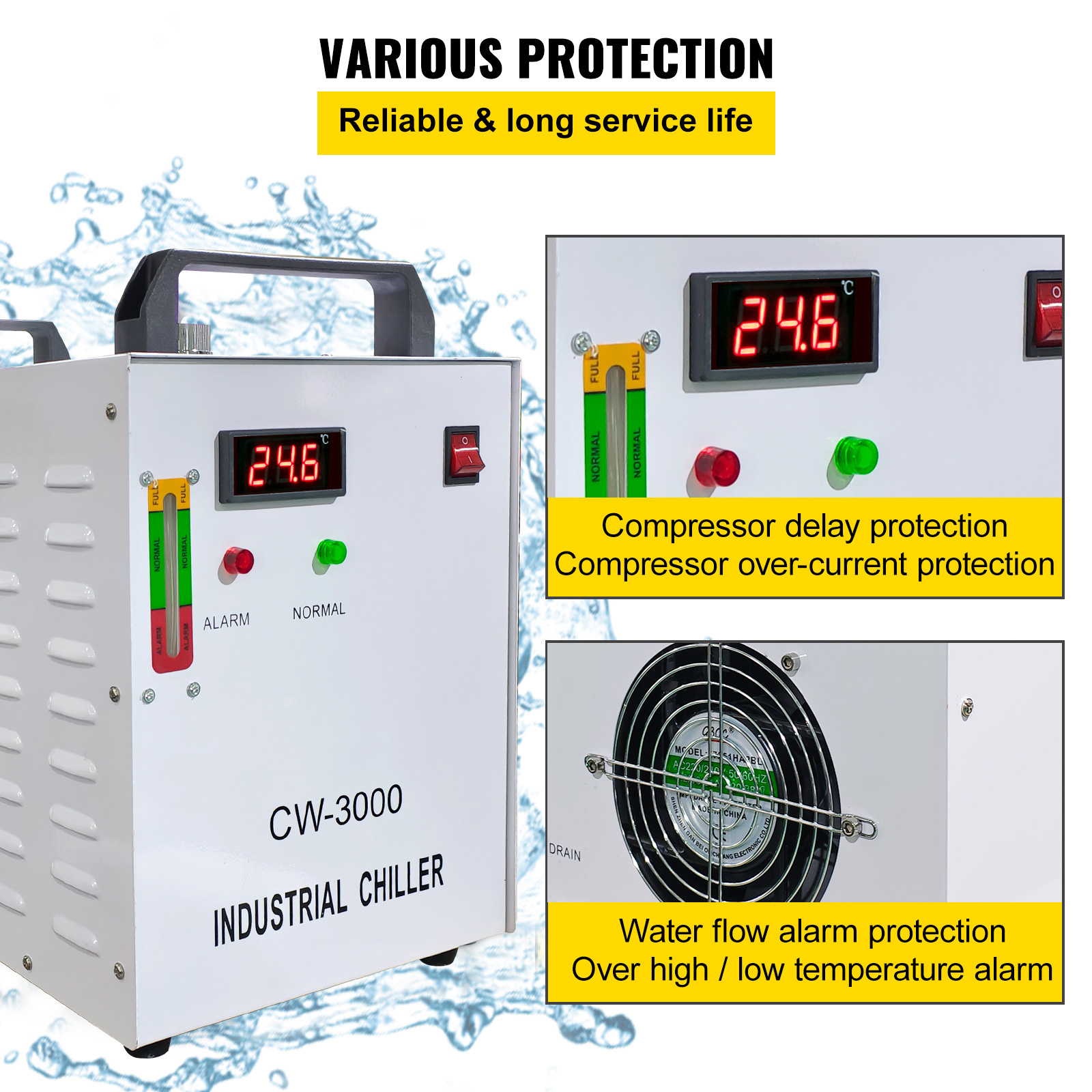 Industrieller Wasserkühler CW3000/CW5000/CW5200 CO2 Laser Schlauch Kühler 
