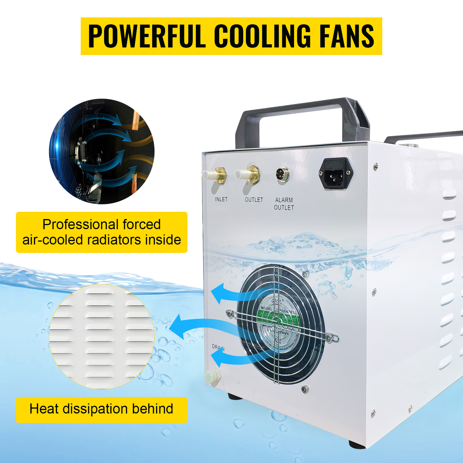 Wasserkühler Kühlwasser 8L Tank für CO2 Laserröhre Kühlung 99W Water Chiller 