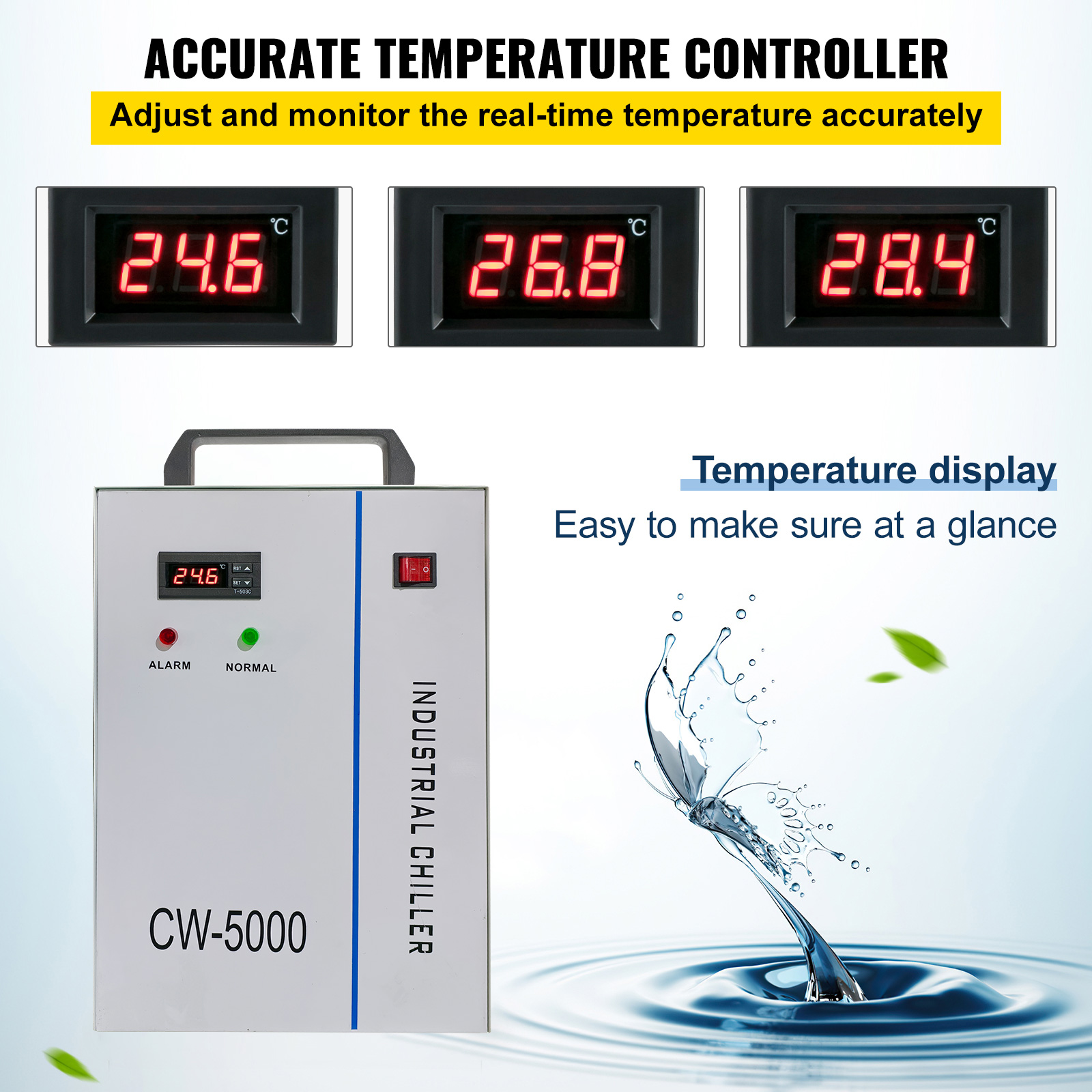 VEVOR Industrial Water Chiller CW5200/5000/3000 CO2 Laser Tube Laser  Engraver