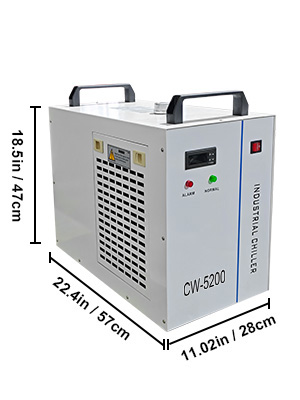 Fetcoi CW-5200 Refroidisseur deau industriel CO2 pour tube laser Graveur 8 l 220 V 