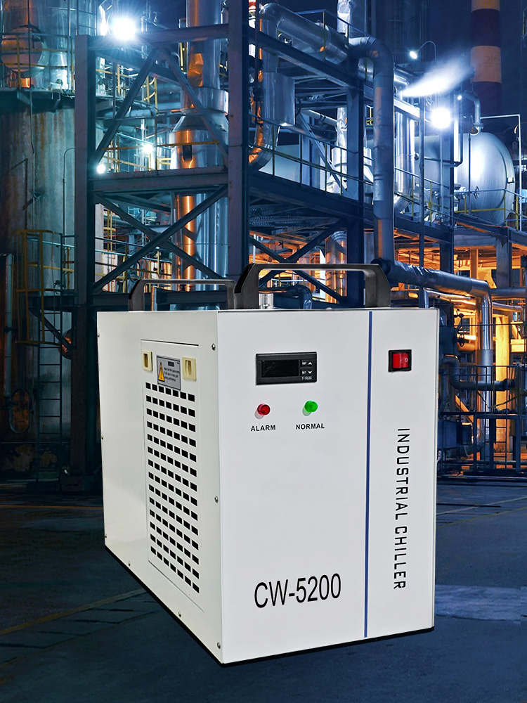 thumbnail image 2 of OMTech CW-5200 Industrial Water Chiller For CO2 Laser Engravers 60-150W - 110V, 1.6 Gal 2 of 4