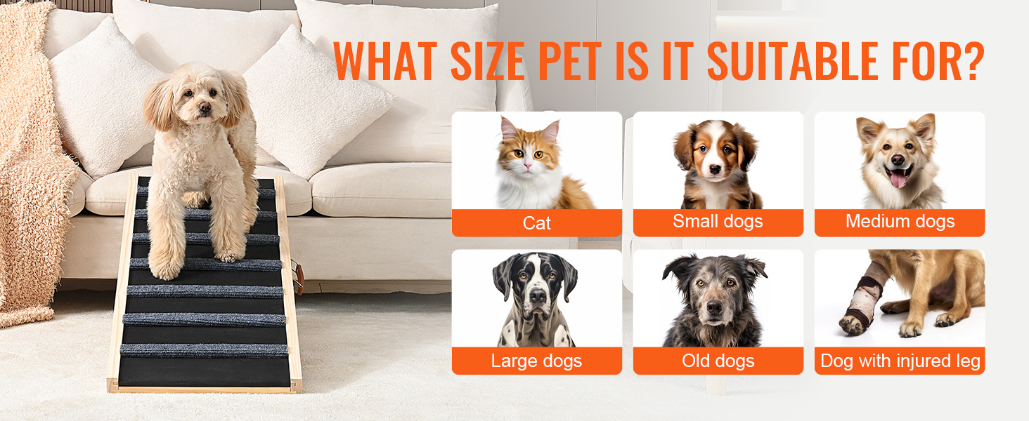 Rampa ajustable para perros para cama, 40 x 15 pulgadas, rampa plegable  para mascotas para perros pequeños, medianos y grandes con capacidad para