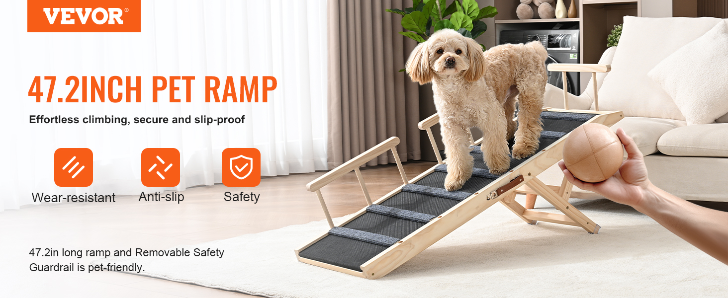 Rampa ajustable para perros y gatos, rampa plegable portátil de madera para  mascotas para todos los animales pequeños y mayores, ajustable de 11.8 a