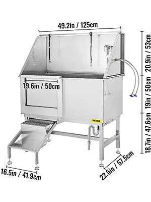 Pet Grooming Tub,Stainless Steel,Heavy Duty