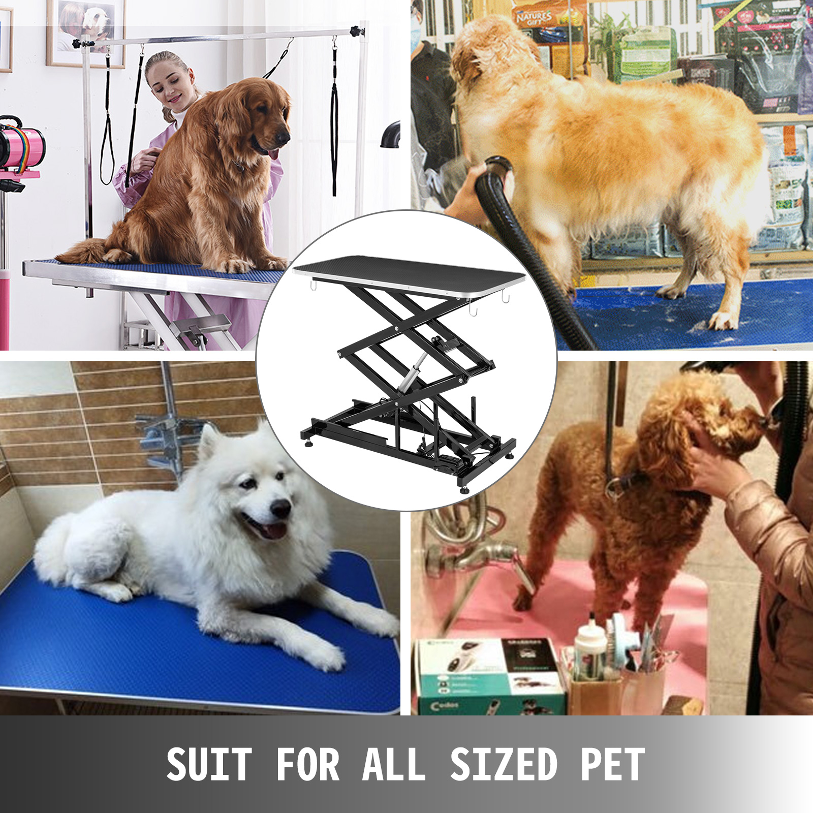 Electric Grooming Table Adjustable Electric Dog Grooming Table Large Portable VEVOR EU