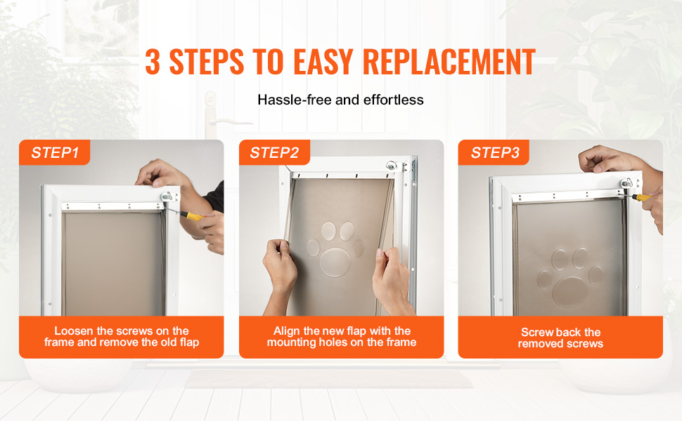 Doggy Door Extra Large Dog Door Replacement Flaps With Screws, Compatible With... Dog Door For Sliding Glass Door