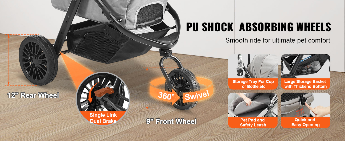 Foldable Pet Stroller Carrier: Cozy Cruise for Your Crew