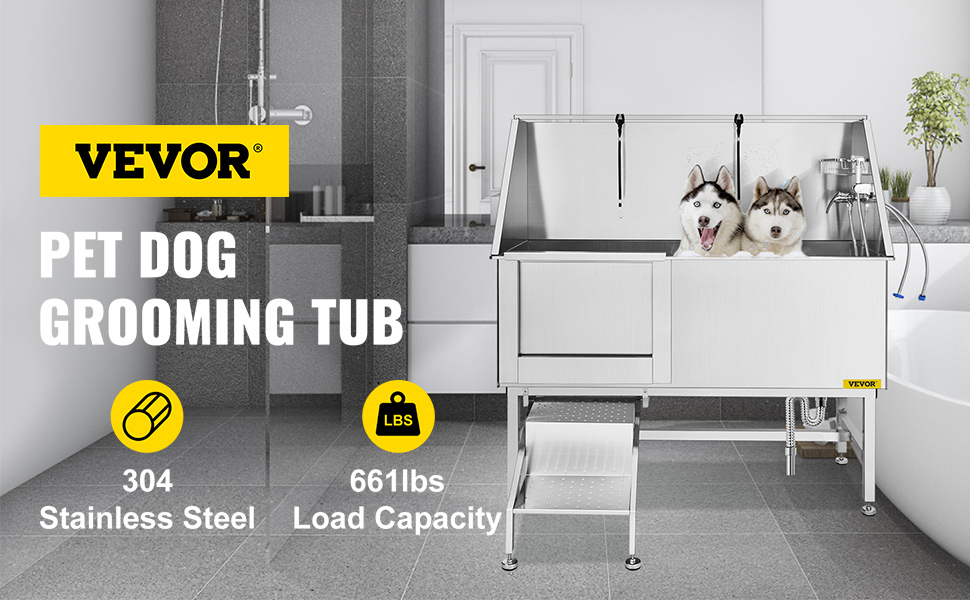 Pet Grooming Bath Tub,62 inch,661 lbs Loading