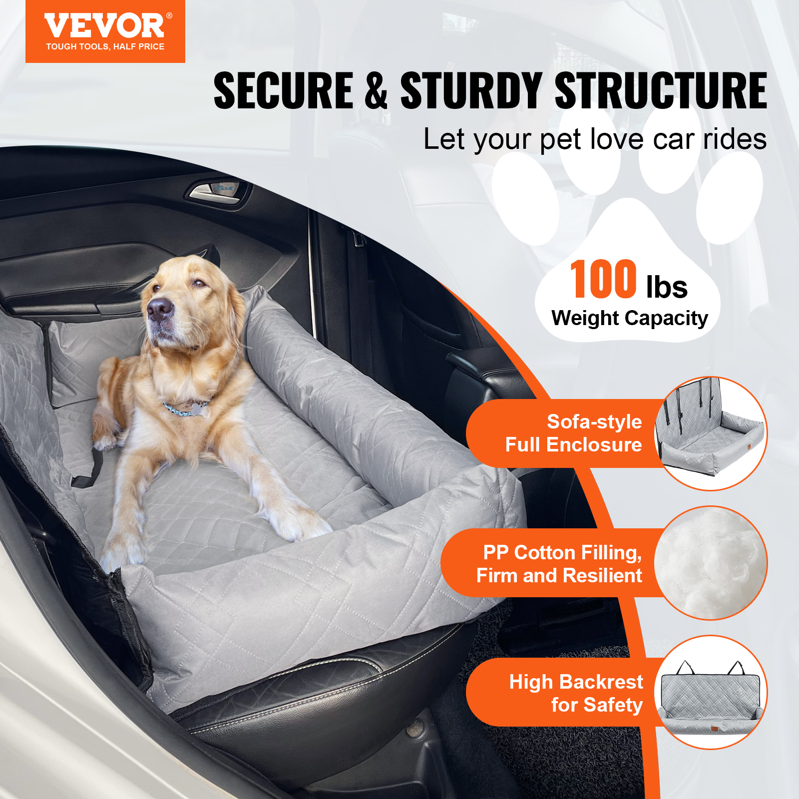 Dog Booster Car Seat Pet Car Seat for Small Medium Large Dog up to 100/8lb - Picture 4 of 146