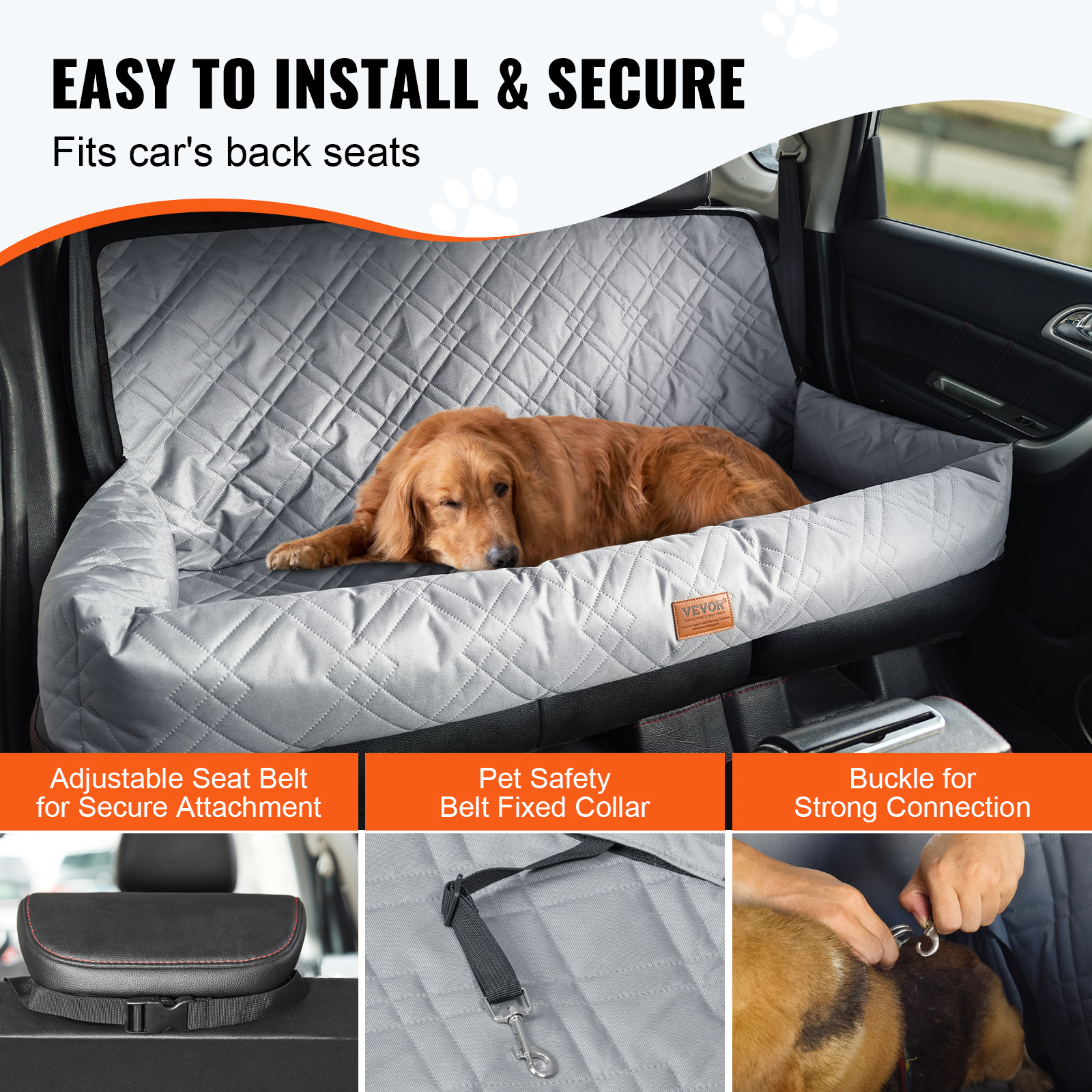 Dog Booster Car Seat Pet Car Seat for Small Medium Large Dog up to 100/8lb - Picture 6 of 146