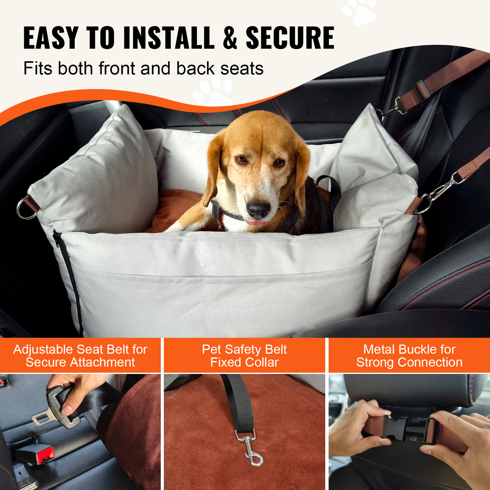 Dog Booster Car Seat Pet Car Seat for Small Medium Large Dog up to 100/8lb - Picture 18 of 146