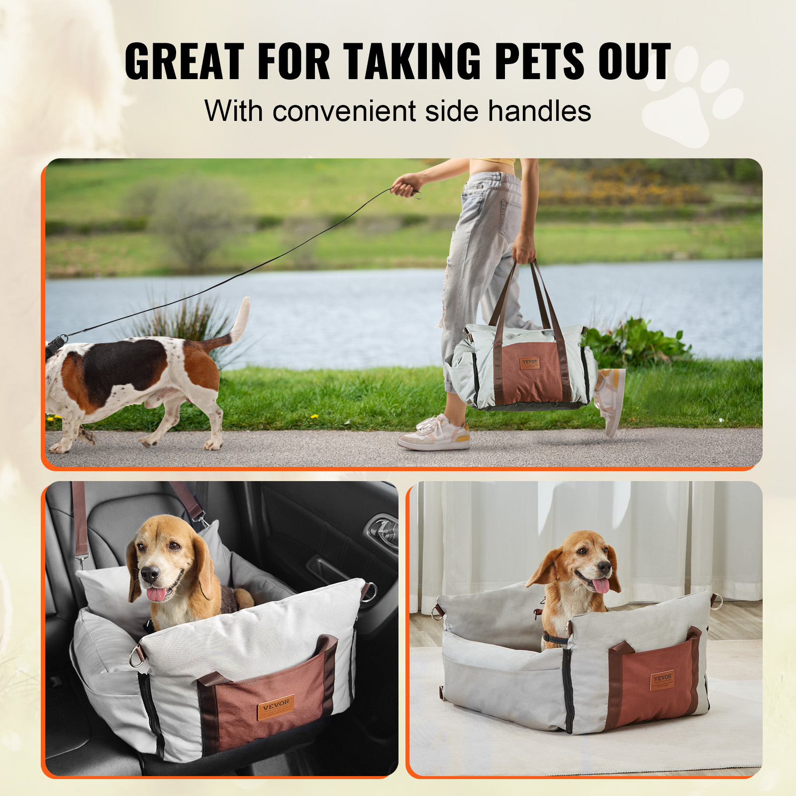 Dog Booster Car Seat Pet Car Seat for Small Medium Large Dog up to 100/8lb - Picture 20 of 146