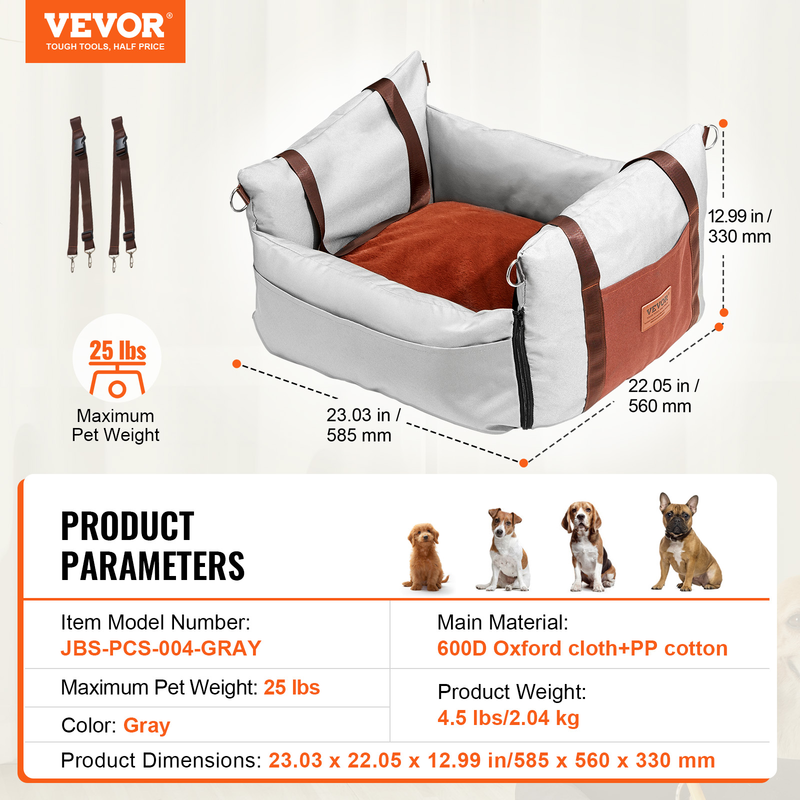 Dog Booster Car Seat Pet Car Seat for Small Medium Large Dog up to 100/8lb - Picture 21 of 146