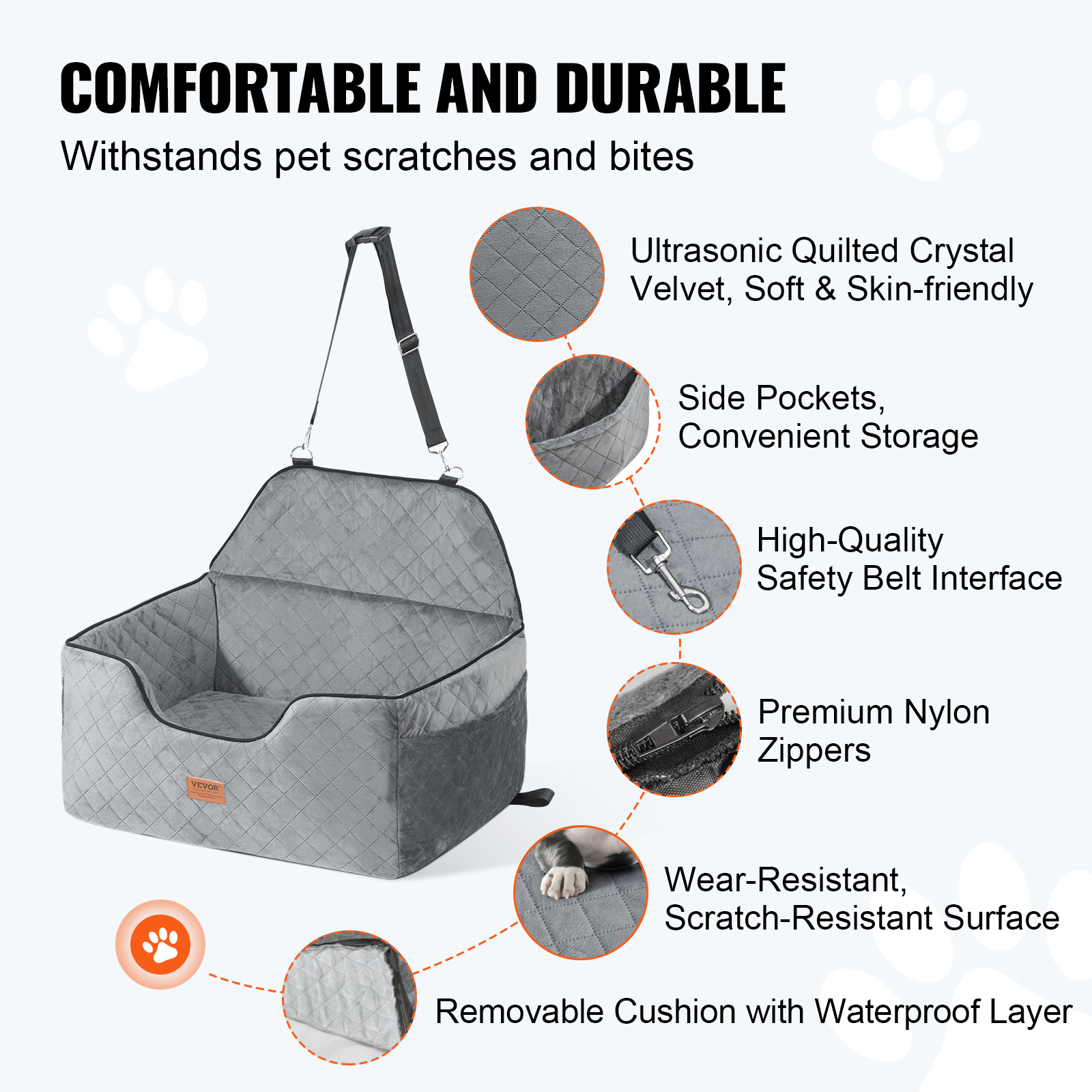 Dog Booster Car Seat Pet Car Seat for Small Medium Large Dog up to 100/8lb - Picture 29 of 146