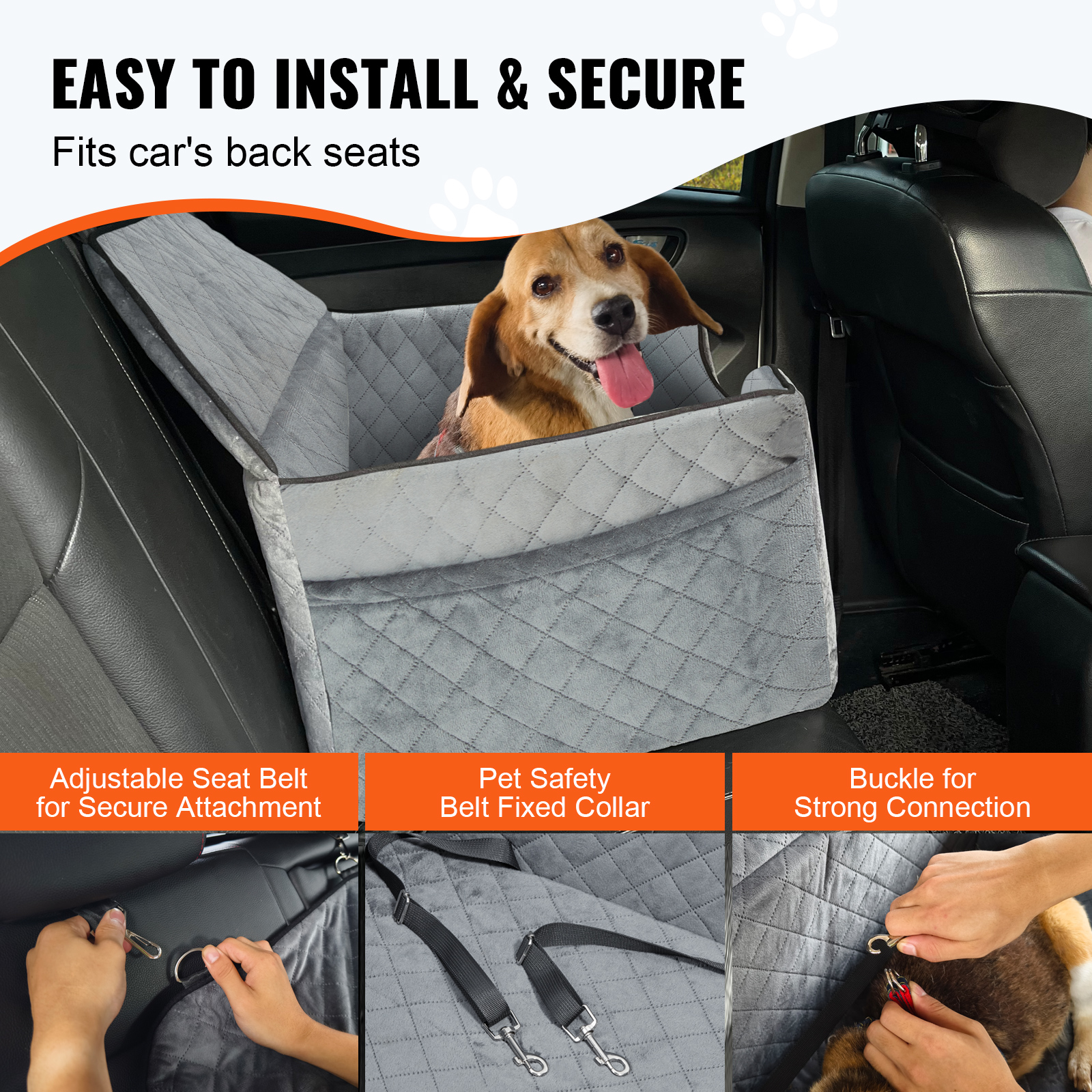 Dog Booster Car Seat Pet Car Seat for Small Medium Large Dog up to 100/8lb - Picture 30 of 146