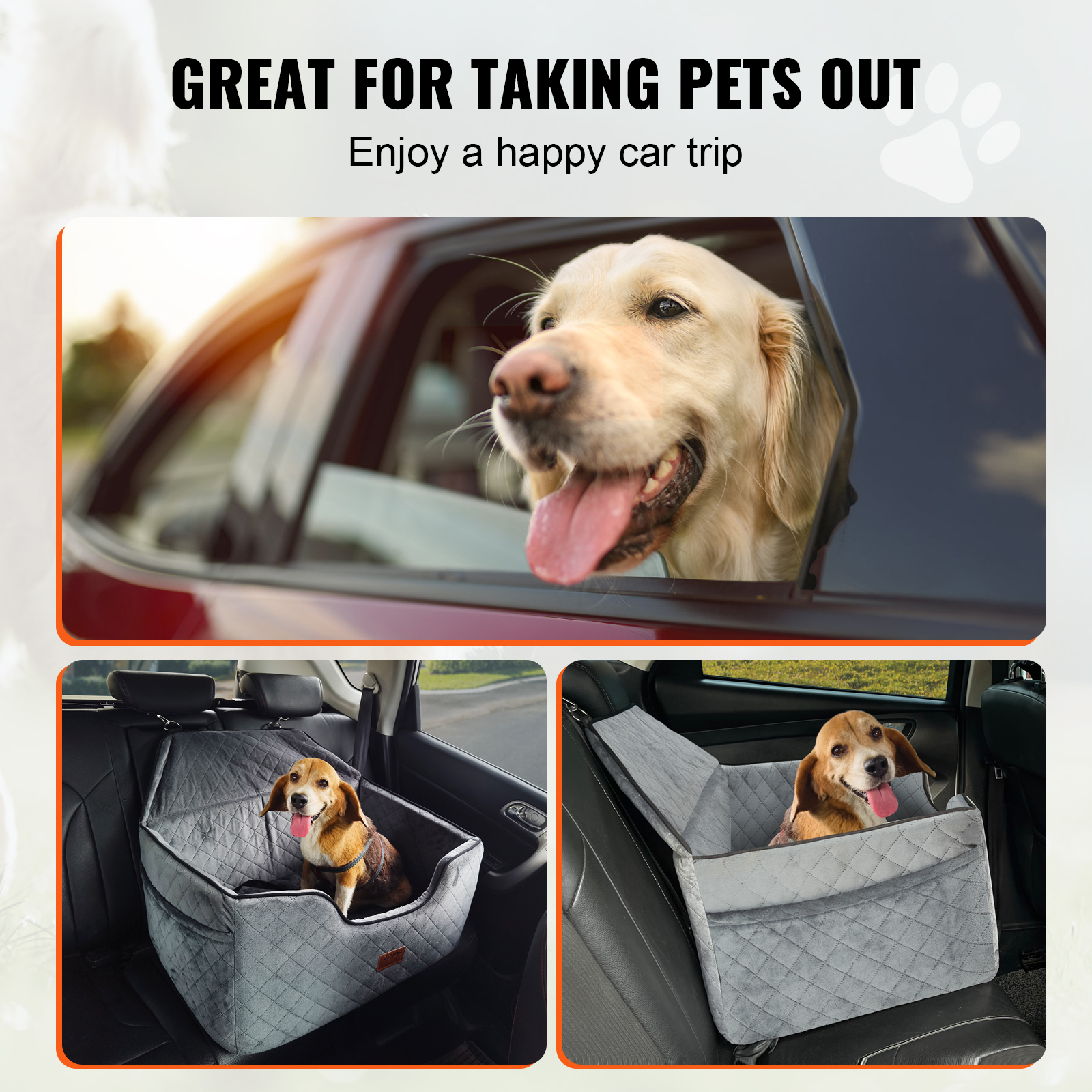 Dog Booster Car Seat Pet Car Seat for Small Medium Large Dog up to 100/8lb - Picture 32 of 146