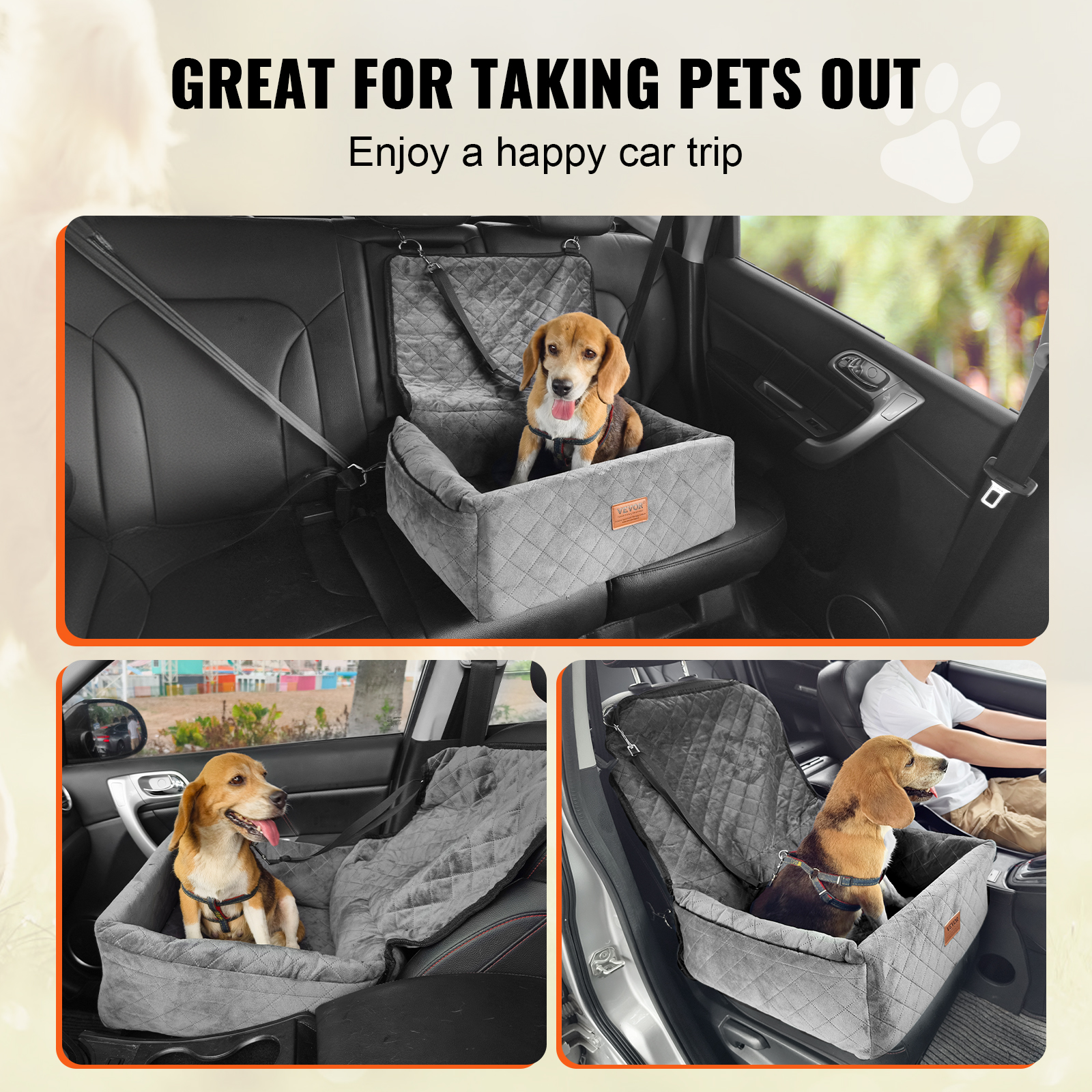 Dog Booster Car Seat Pet Car Seat for Small Medium Large Dog up to 100/8lb - Picture 44 of 146