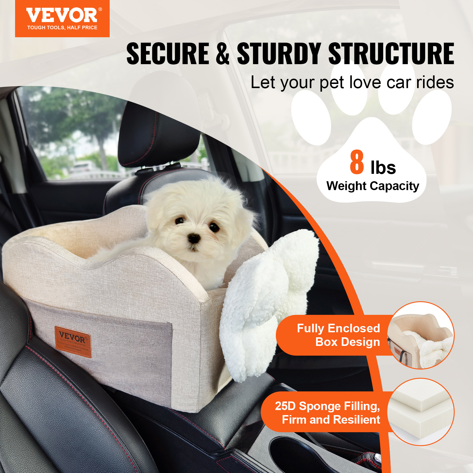 Dog Booster Car Seat Pet Car Seat for Small Medium Large Dog up to 100/8lb - Picture 52 of 146