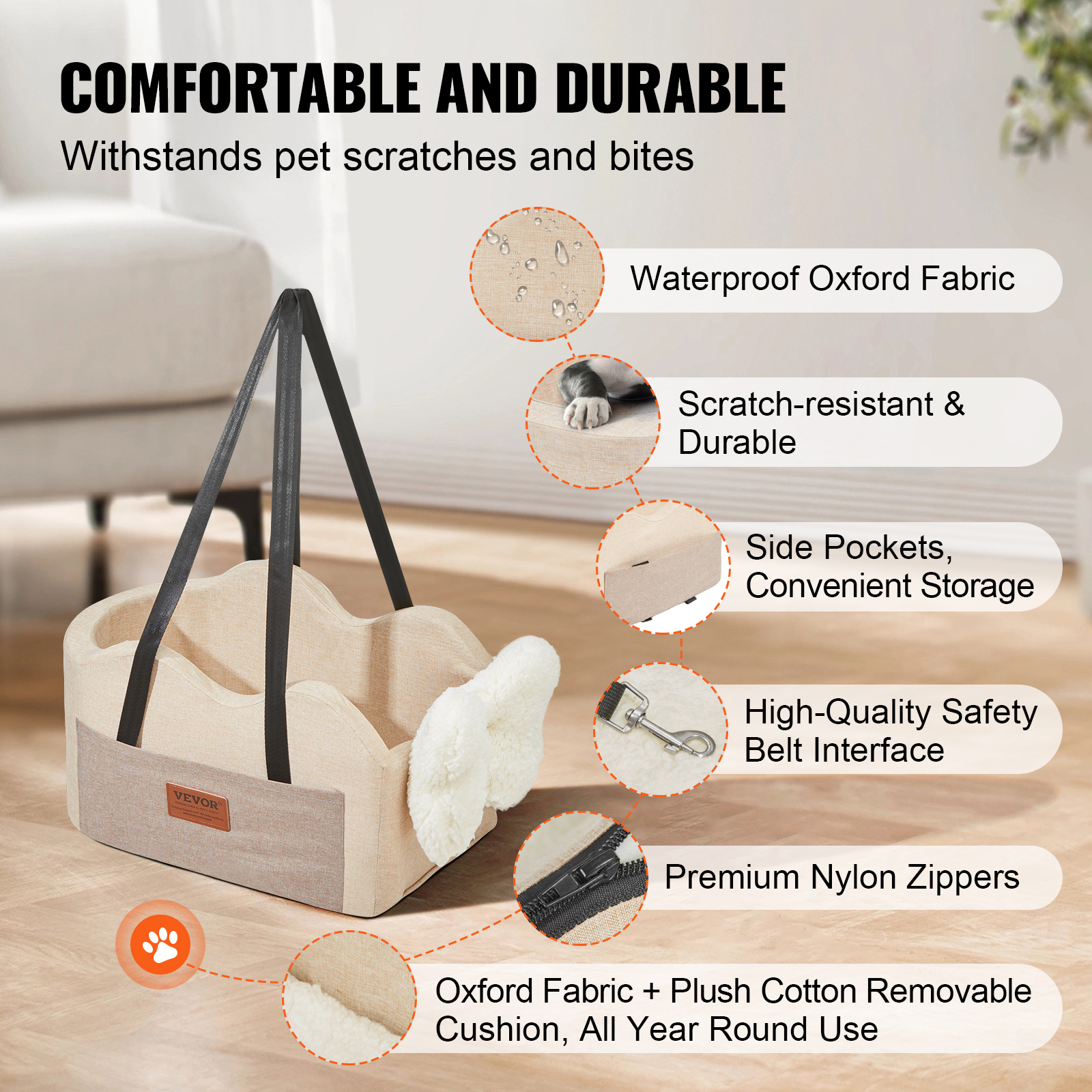Dog Booster Car Seat Pet Car Seat for Small Medium Large Dog up to 100/8lb - Picture 53 of 146