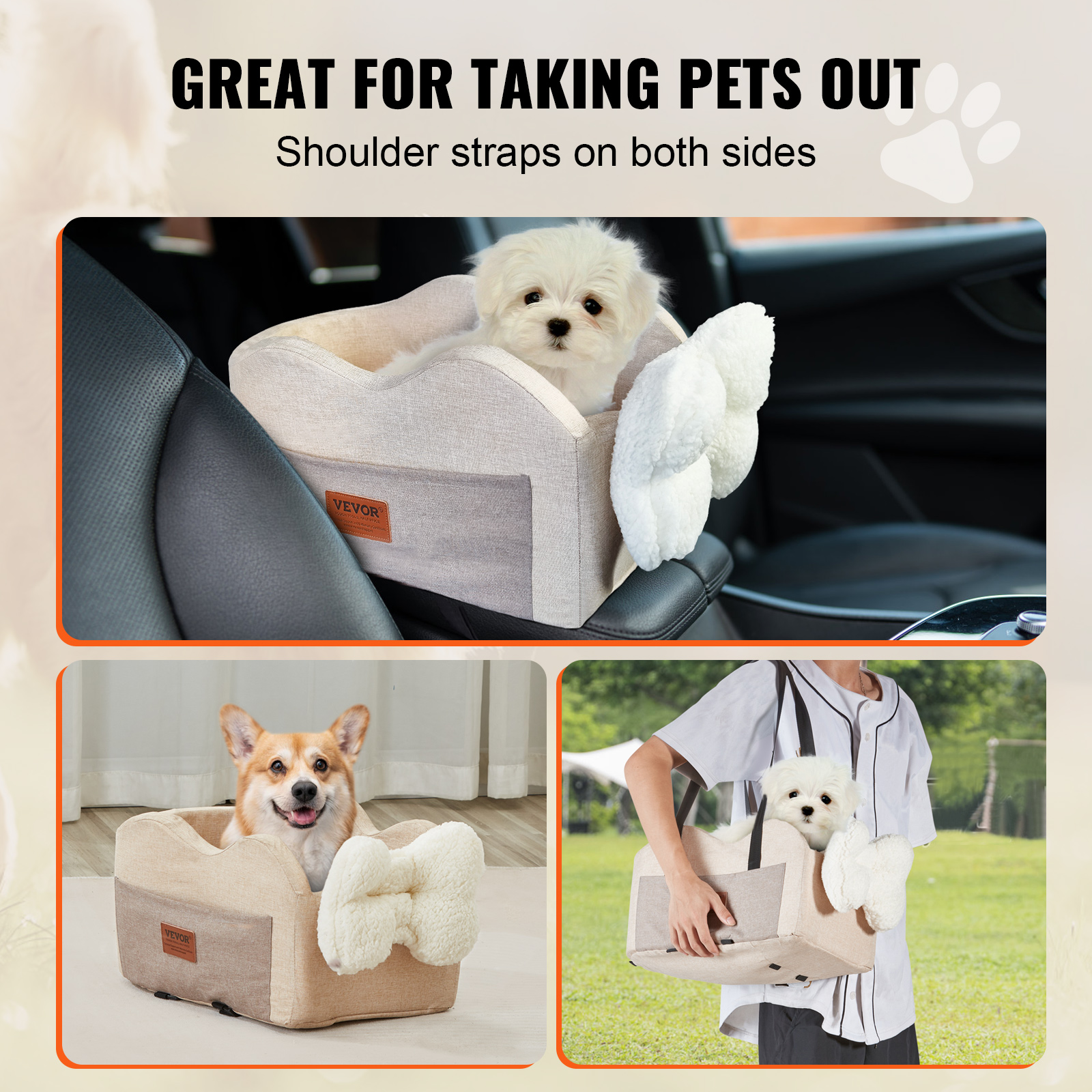 Dog Booster Car Seat Pet Car Seat for Small Medium Large Dog up to 100/8lb - Picture 56 of 146