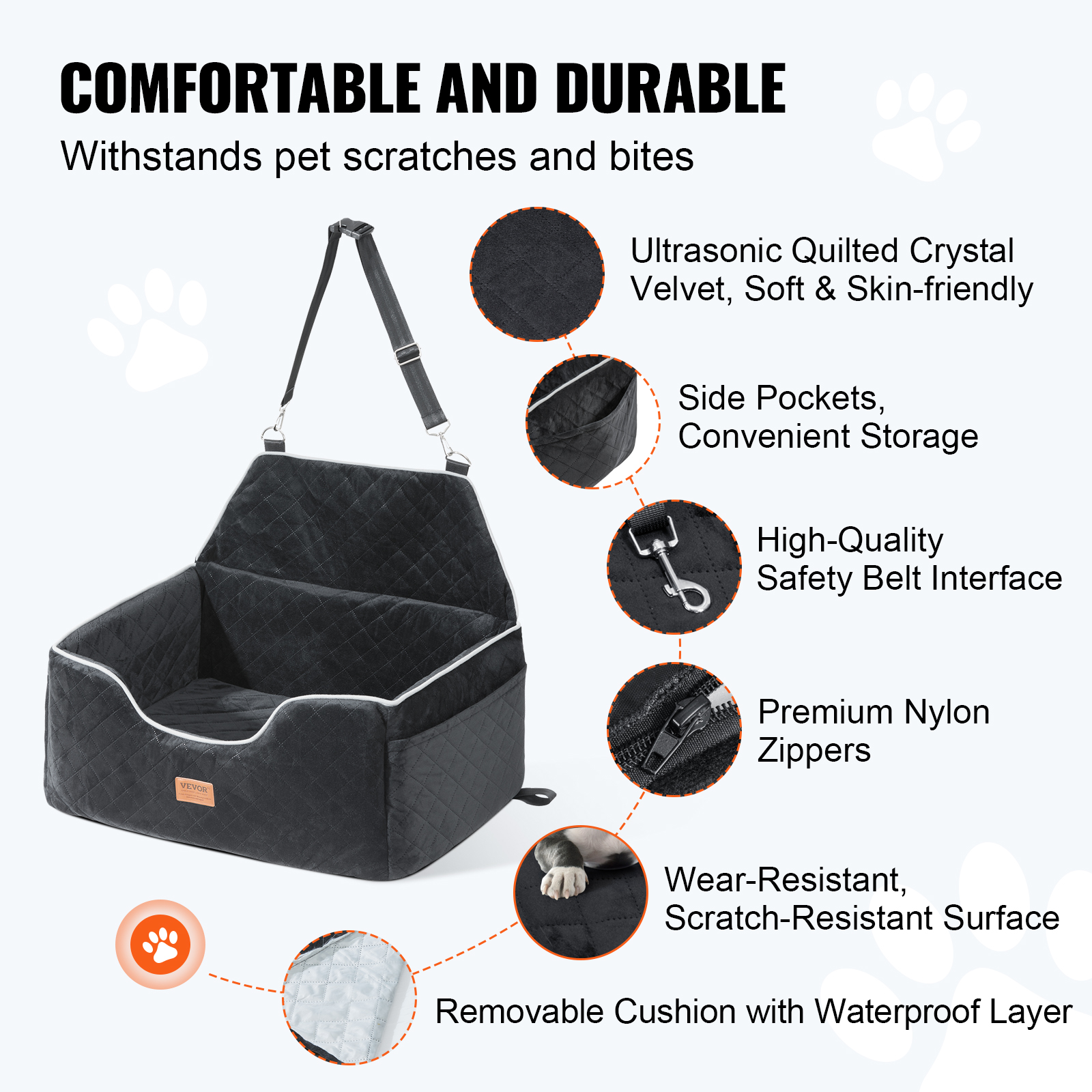Dog Booster Car Seat Pet Car Seat for Small Medium Large Dog up to 100/8lb - Picture 65 of 146
